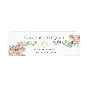 Botanical Gold Greenery Wedding Return Address