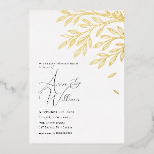 Botanical Gold Leaf Rehearsal Dinner Invitation