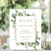 Botanical Gold Love is Sweet Dessert Bar Sign