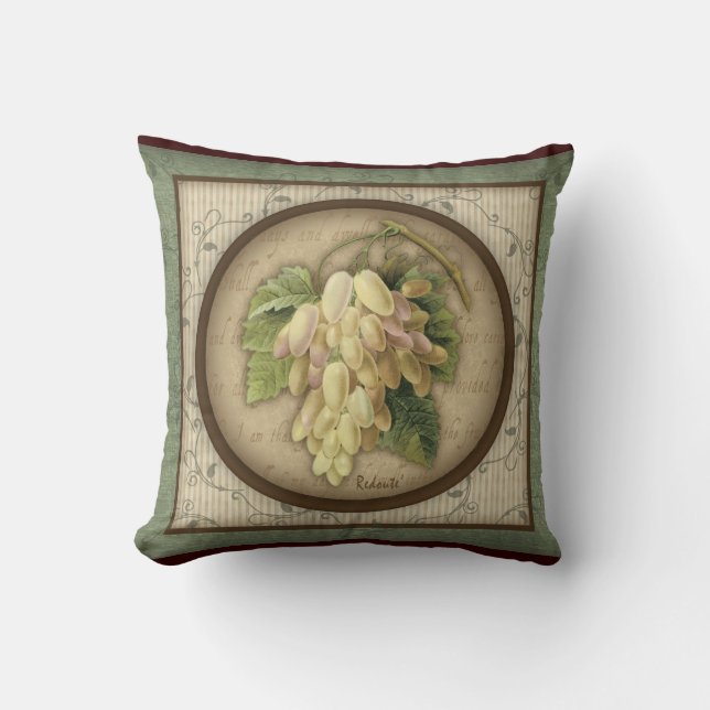 Botanical Grapes Throw Pillow (Front)