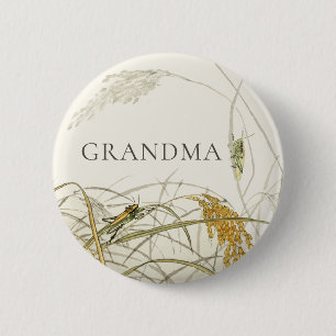 Botanical Grasshopper Baby Shower Family Pin
