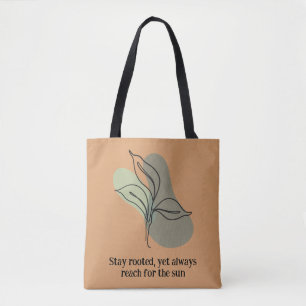 Botanical Green Blue Floral Tote Bag Nature Lover