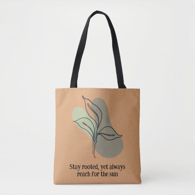 Botanical Green Blue Floral Tote Bag Nature Lover (Front)