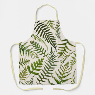 Botanical Green Fern Print Apron, Apron