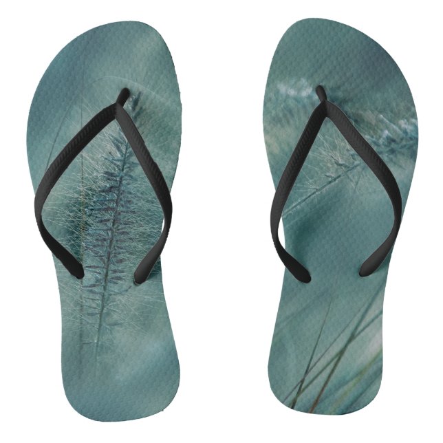 Botanical Green Ferns Flip Flops (Footbed)