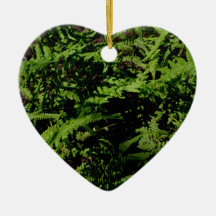 Botanical green Forest Floor Ferns Ceramic Tree Decoration