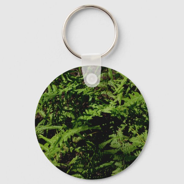Botanical green Forest Floor Ferns Key Ring (Front)