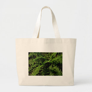 Botanical green Forest Floor Ferns Large Tote Bag