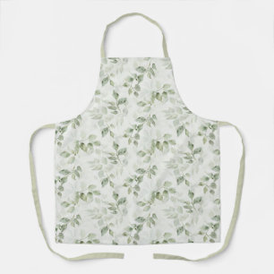 Botanical Green Leaf Pattern Apron