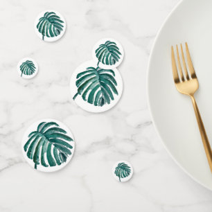 Botanical Green Leaf Tropical Party Confetti