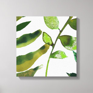 Botanical Green Leaves Minimal Simple Simplistic Canvas Print