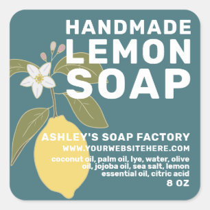 Botanical Green Lemon Soap Label