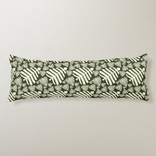 Botanical Green Monstera Leaves Body Cushion