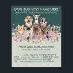 Botanical Green Pet Sitter Boarding Groomer Dogs Flyer<br><div class="desc">Botanical Green Pet Sitter Boarding Groomer Dogs</div>