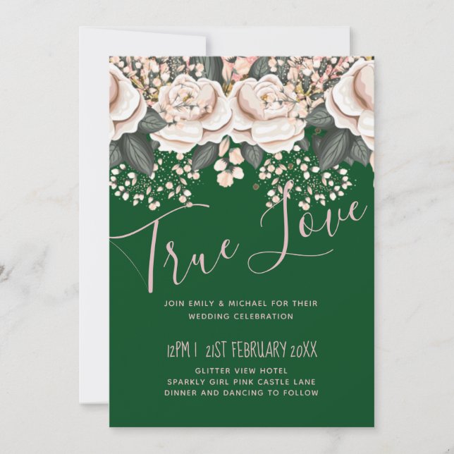 Botanical Green Pink Floral Wedding Budget (Front)