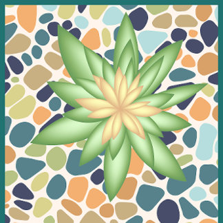 Botanical Green Plant Fitness Mat