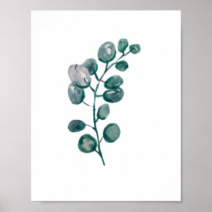 Botanical Green Plant Watercolor Painting Poster
