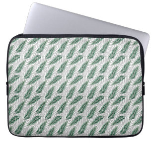 Botanical Green Watercolor Green Leaves Laptop Sleeve