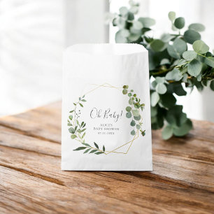 Botanical Greenery Baby Shower Favour Bags