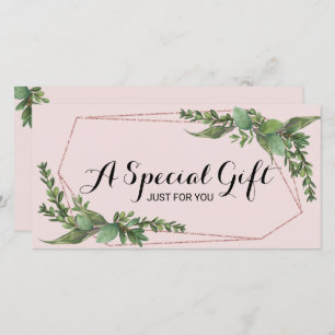 Botanical Greenery Blush Pink Gift Certificate