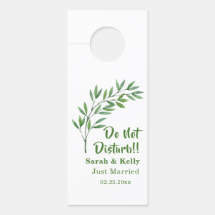 Botanical Greenery Branch "Do Not Disturb" Door Hanger