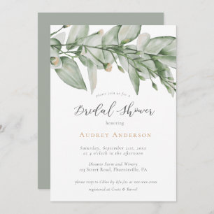 Botanical Greenery Bridal Shower Invitation