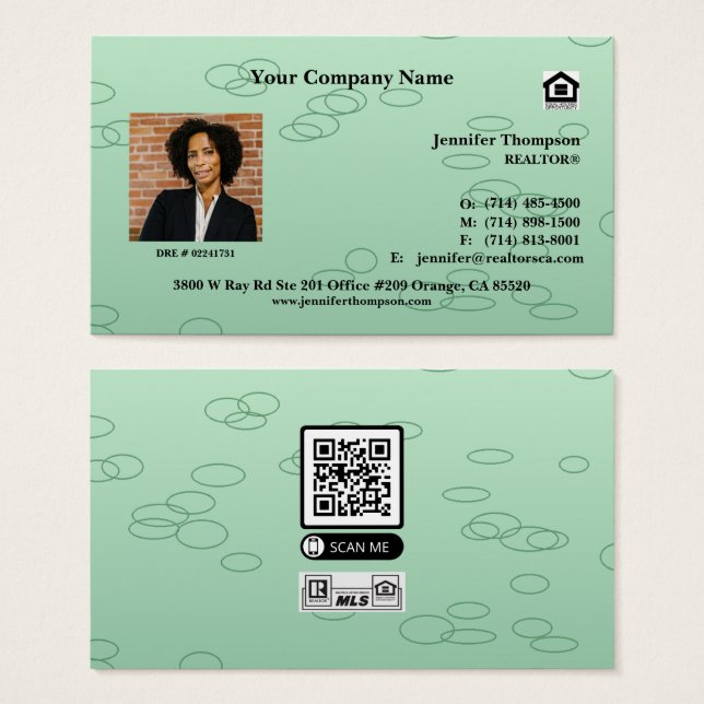 Botanical Greenery Business Card Background (Front & Back)