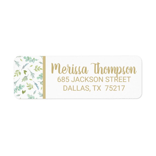 Botanical Greenery Chic Return Address (Front)