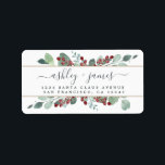 Botanical Greenery CranBerries Christmas Gold Label<br><div class="desc">Chic, modern and simple botanical greenery Christmas return address label features your names in off-black elegant hand written script calligraphy on a white background with a stylish touch of watercolor eucalyptus greenery foliage, hand painted red berries and gold lines. Simply add your names and address. Exclusively designed for you by...</div>
