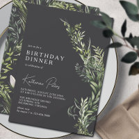 Botanical Greenery | Elegant Moody Birthday Dinner