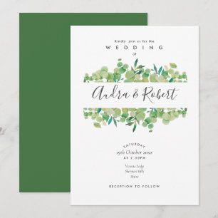 Botanical Greenery Eucalyptus Garland Wedding Invitation