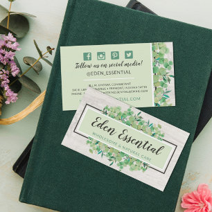 Botanical Greenery Eucalyptus Rustic Social Media Business Card