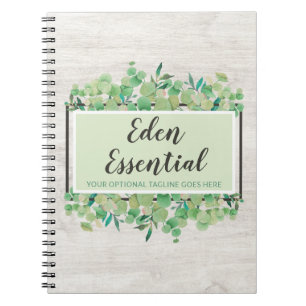 Botanical Greenery Eucalyptus & Rustic Wood Eco Notebook