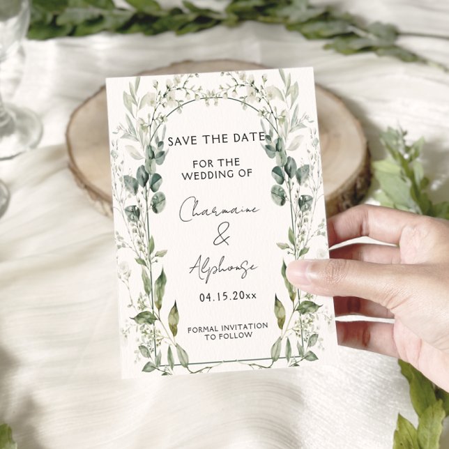 Botanical Greenery Eucalyptus Save The Date | Invitation (Creator Uploaded)