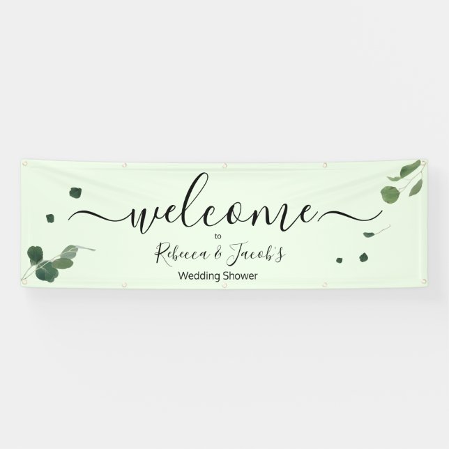 Botanical Greenery Eucalyptus Wedding Shower Banner (Horizontal)