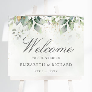 Botanical Greenery Eucalyptus Wedding Welcome Sign