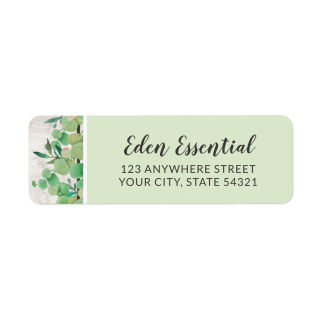 Botanical Greenery Eucalyptus Wood Return Address (Front)