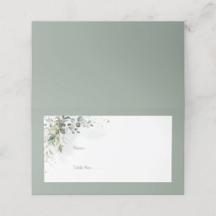 Botanical Greenery Floral Watercolor Reception Place Card