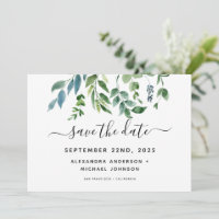 Botanical Greenery Foliage Watercolor Wedding