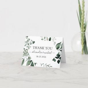 Botanical Greenery Foliage Watercolor Wedding Than Thank You Card