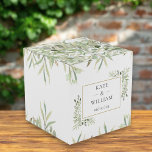 Botanical Greenery Foliage Wedding Thank You Favour Box<br><div class="desc">Elegant soft greenery leaves wedding favour box featuring delicate watercolor leaves framing your thank you message set in modern typography. You can personalise with your own thank you message on the reverse. A perfect way to say thank you to your guests! Designed by Thisisnotme©</div>