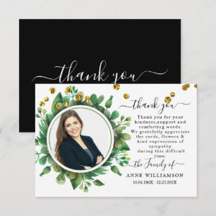 Botanical Greenery Funeral Thank You Card
