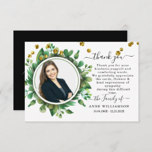Botanical Greenery Funeral Thank You Card