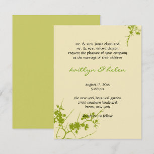 Botanical, Greenery Gay Lesbian Wedding Invitation