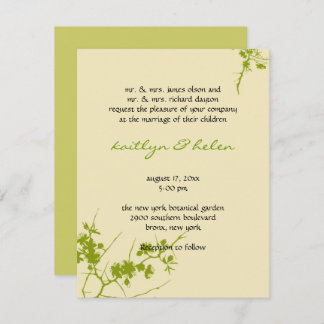 Botanical, Greenery Gay Lesbian Wedding Invitation