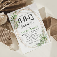 Botanical Greenery Gold BBQ Baby Shower