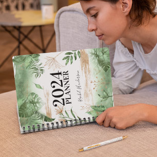 Botanical Greenery & Gold Personalised Yearly Planner