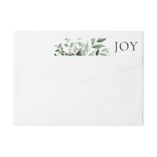 Botanical Greenery JOY Holiday Wrap Around Label