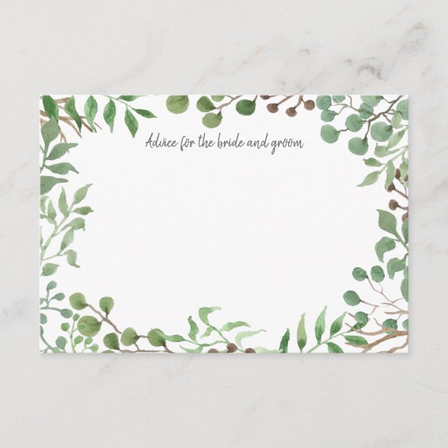 Botanical Greenery | Leaf | Wedding Advice (Front)