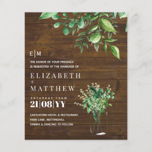 Botanical Greenery Leafy Wedding Invitation Budget